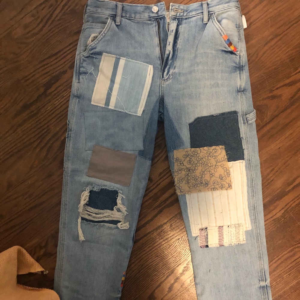 FREEPEOPLE PATCHWORK DENIM JEAN